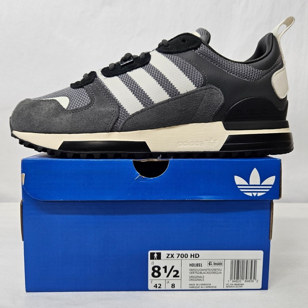 Adidas Originals ZX 700 HD Retro Sneakers H01851 Grey White Men's Size 8.5